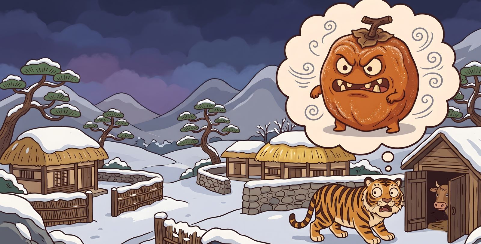 The tiger imagines a fearsome gotgam monster
